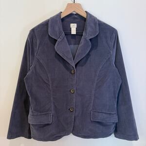 Vintage 90s Corduroy Blazer Size 16 Blue Academia J. Jill